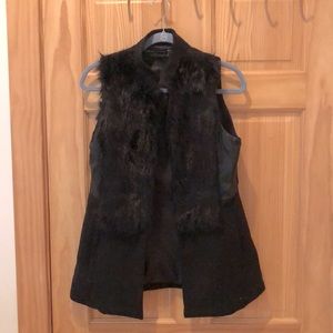 Black vest with fur detail